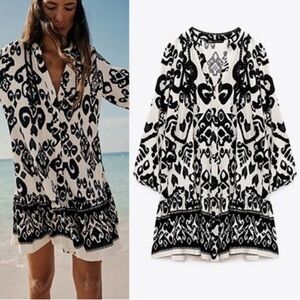 Zara printed mini dress/ size S